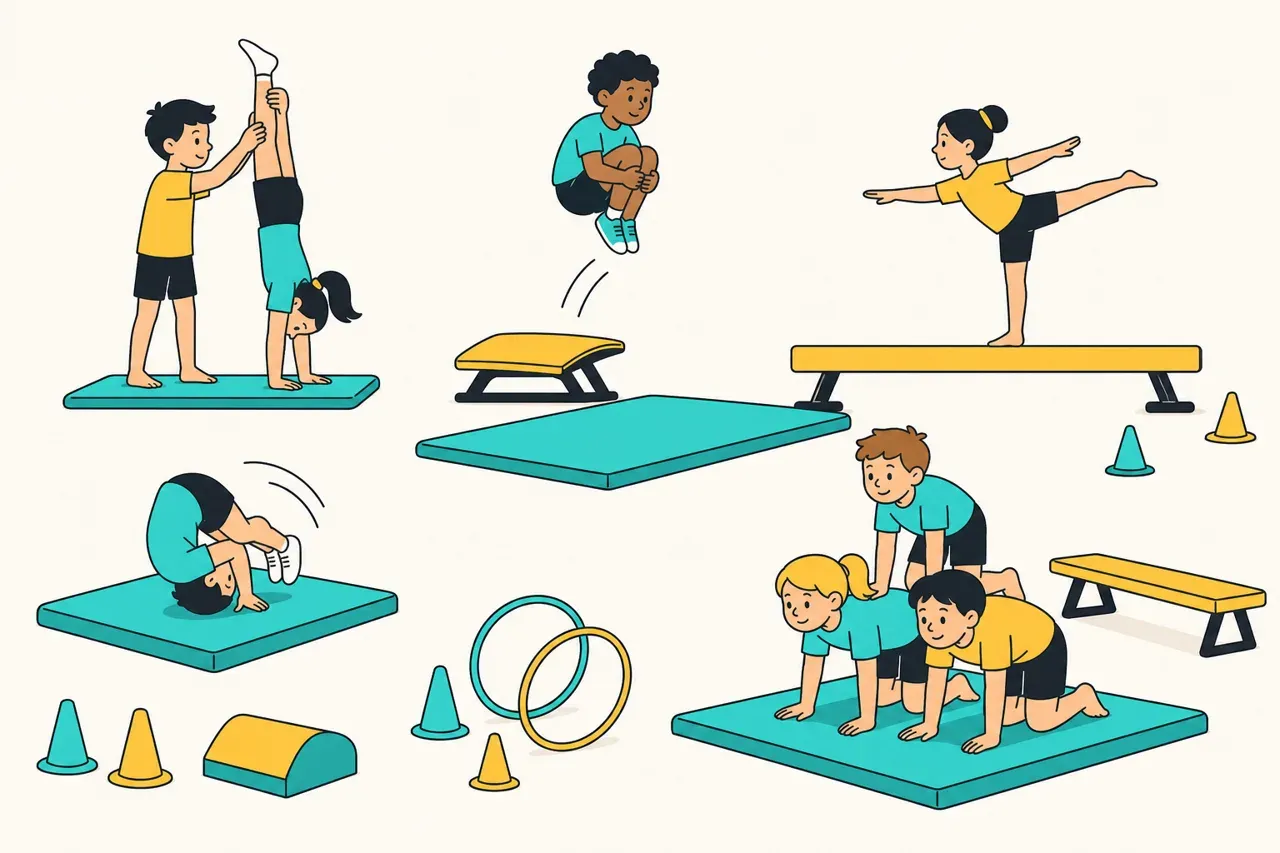 Activités gymniques et acrobatiques, illustration Mission 6e