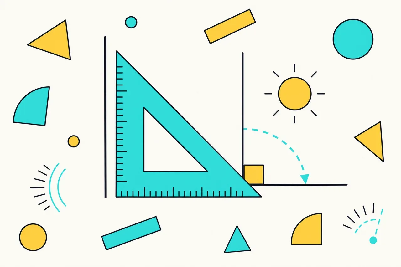 L'angle droit mesure 90 degrés (introduction du degré), illustration Mission 6e