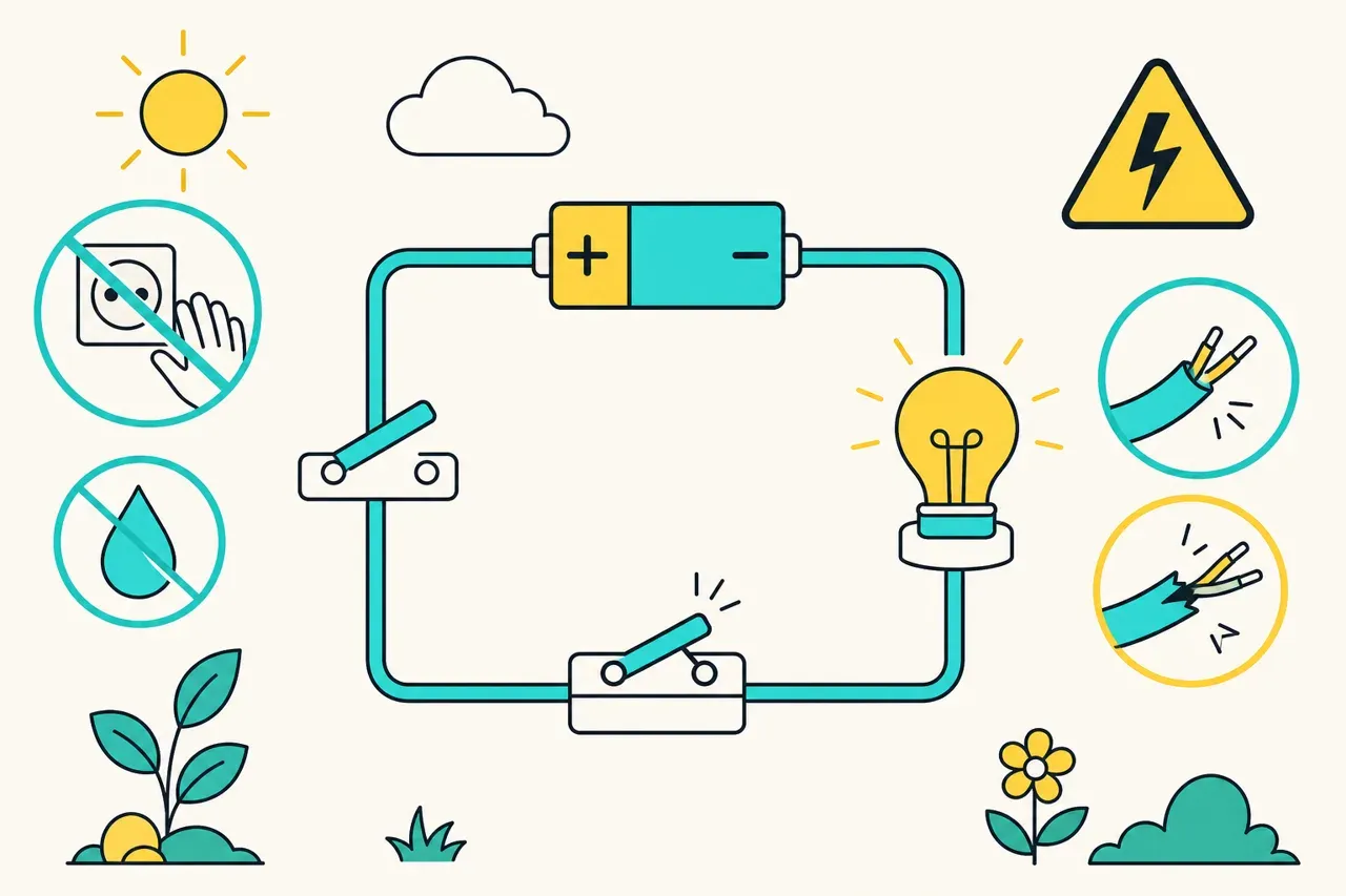 Le circuit électrique simple et la sécurité électrique — illustration Mission 6e
