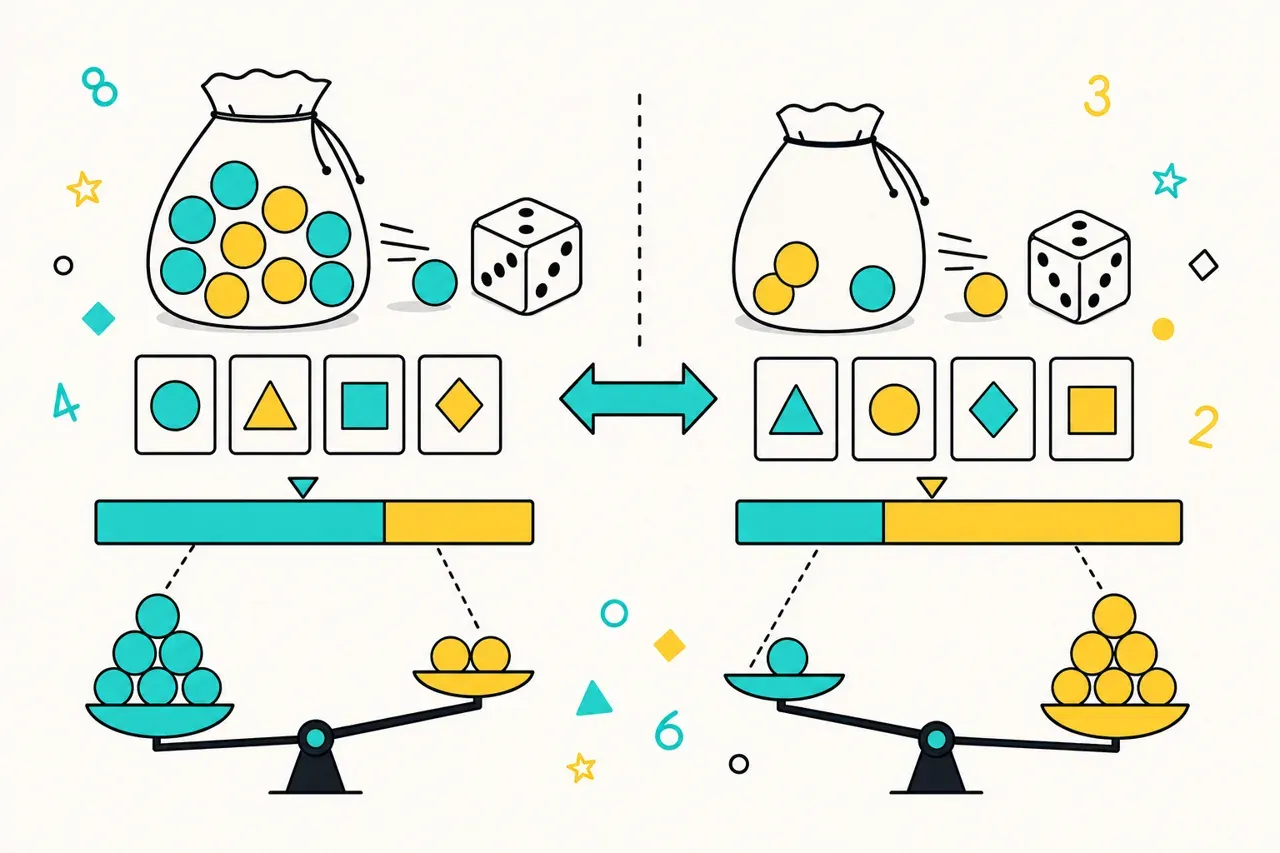 Comparer des probabilités ; notion d'indépendance, illustration Mission 6e