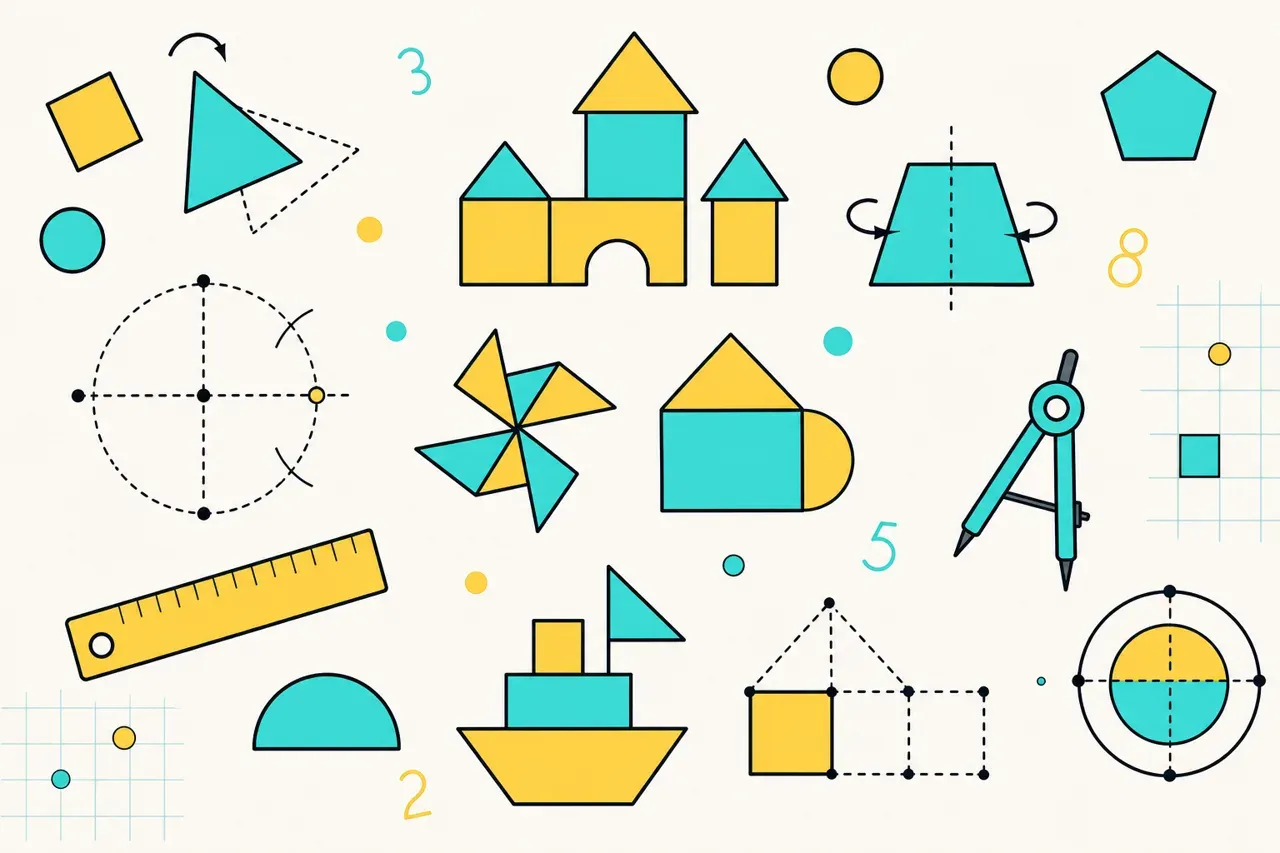 Reproduire et construire des figures et assemblages de figures — illustration Mission 6e