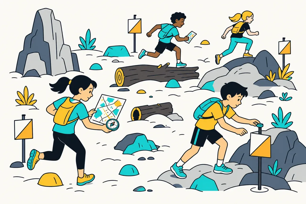 Course d'orientation : parcours en milieu inhabituel, illustration Mission 6e