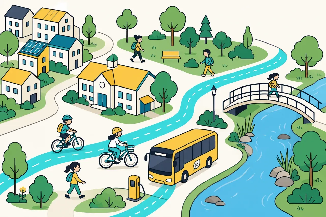 Déplacements et développement durable — illustration Mission 6e