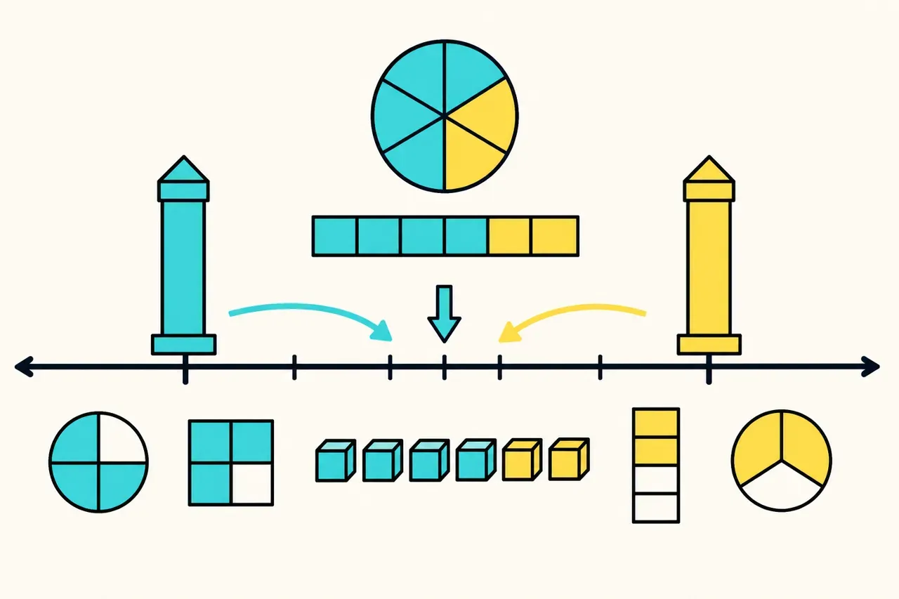 Encadrer une fraction entre deux entiers consécutifs, illustration Mission 6e