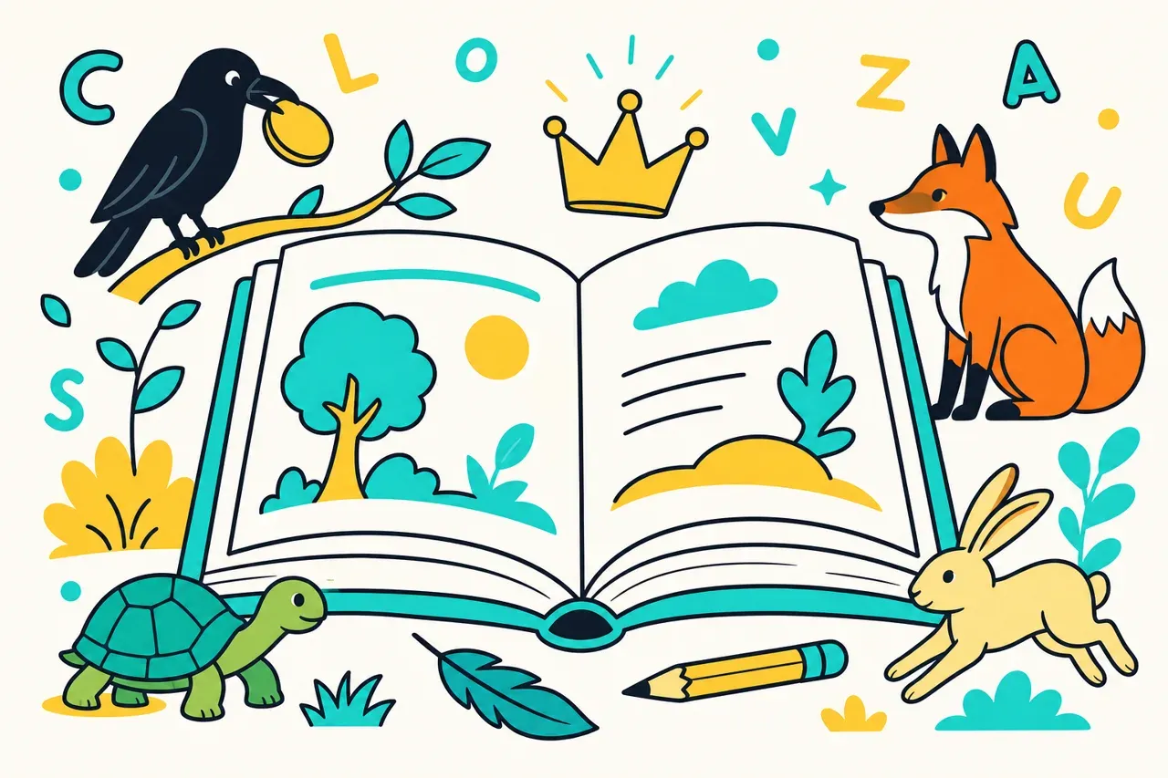 Écriture d’une fable, illustration Mission 6e