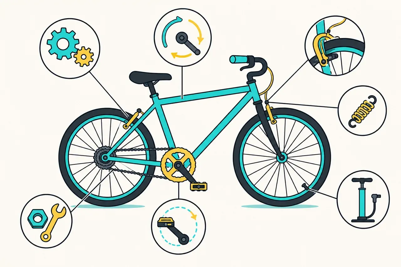 Fonctionnement d'un objet technique : la bicyclette, illustration Mission 6e