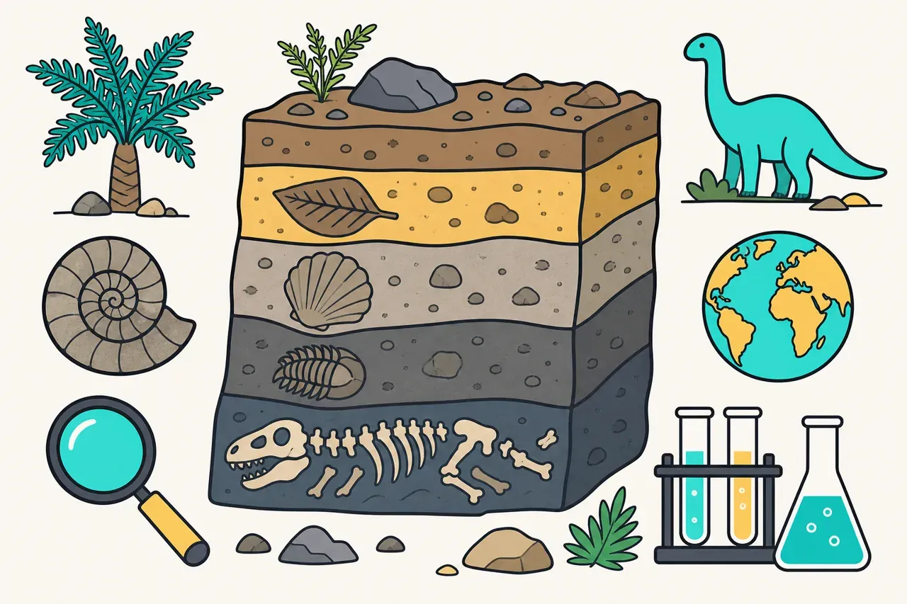 La biodiversité passée : fossiles et échelle des temps, illustration Mission 6e