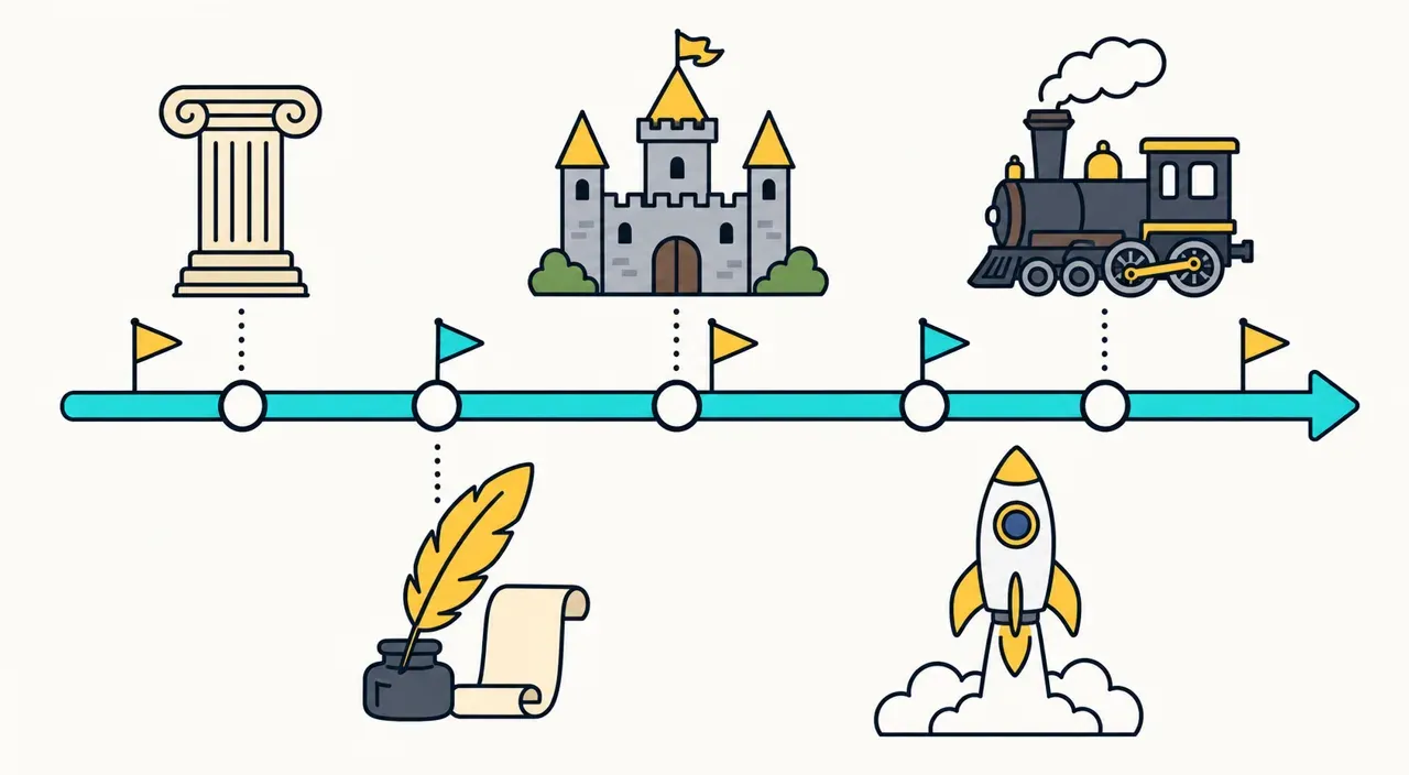 La frise chronologique (outil transversal histoire) — illustration Mission 6e