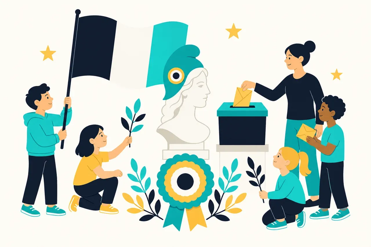 Les symboles de la République — illustration Mission 6e