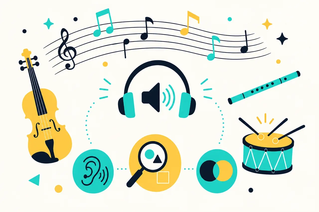 Écouter, décrire et comparer des œuvres musicales — illustration Mission 6e