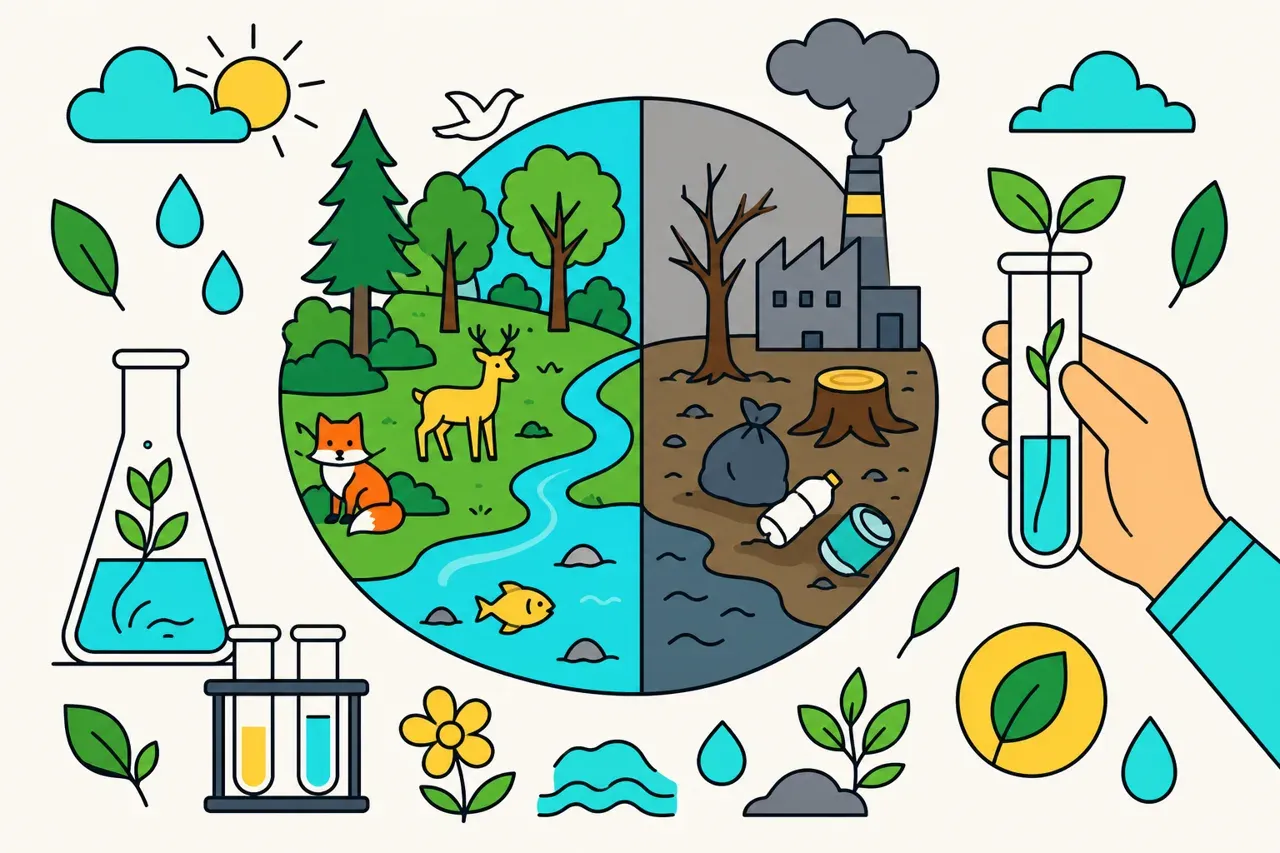 L'impact de l'être humain sur son environnement, illustration Mission 6e