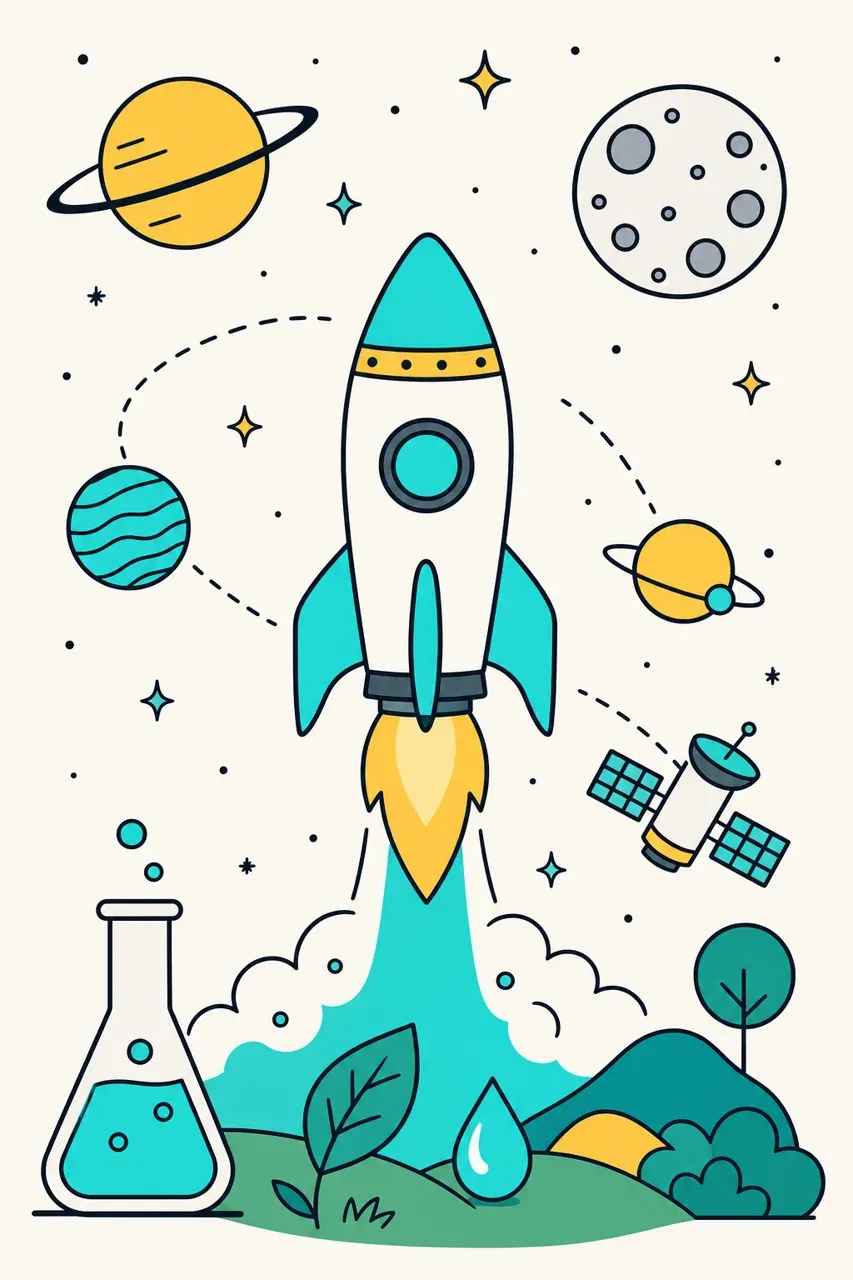 La conquête spatiale, illustration Mission 6e