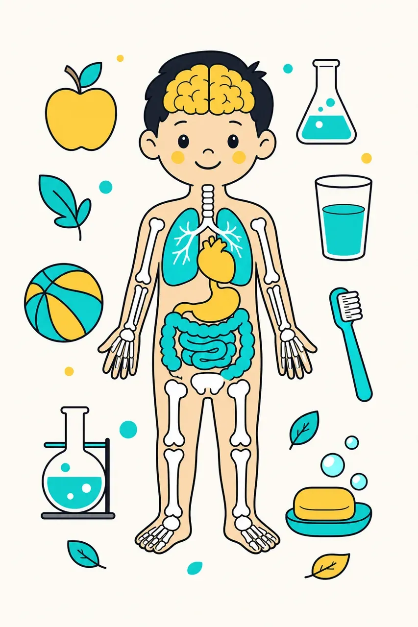 Le corps humain et l'éducation à la santé, illustration Mission 6e