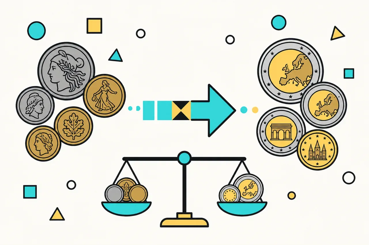 Le passage du franc à l'euro, illustration Mission 6e