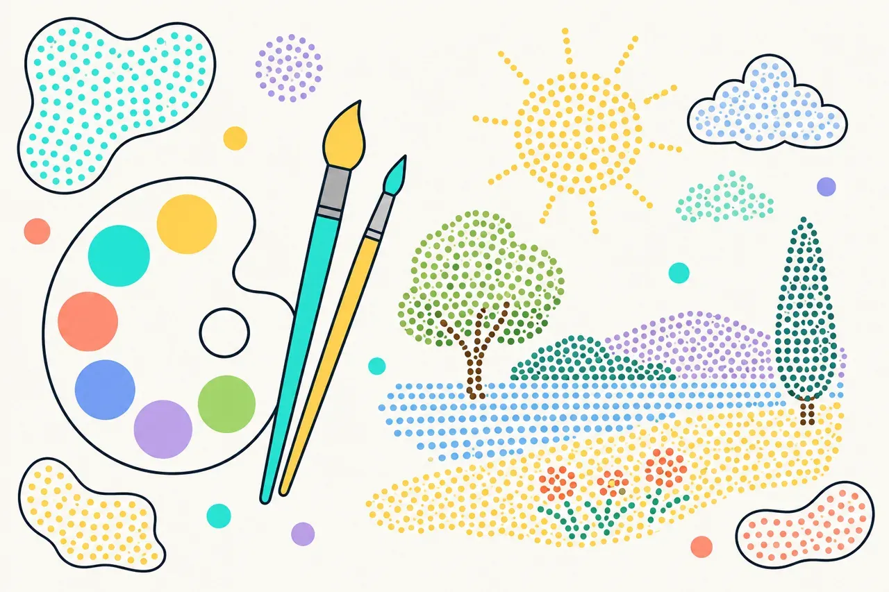 Le pointillisme, illustration Mission 6e