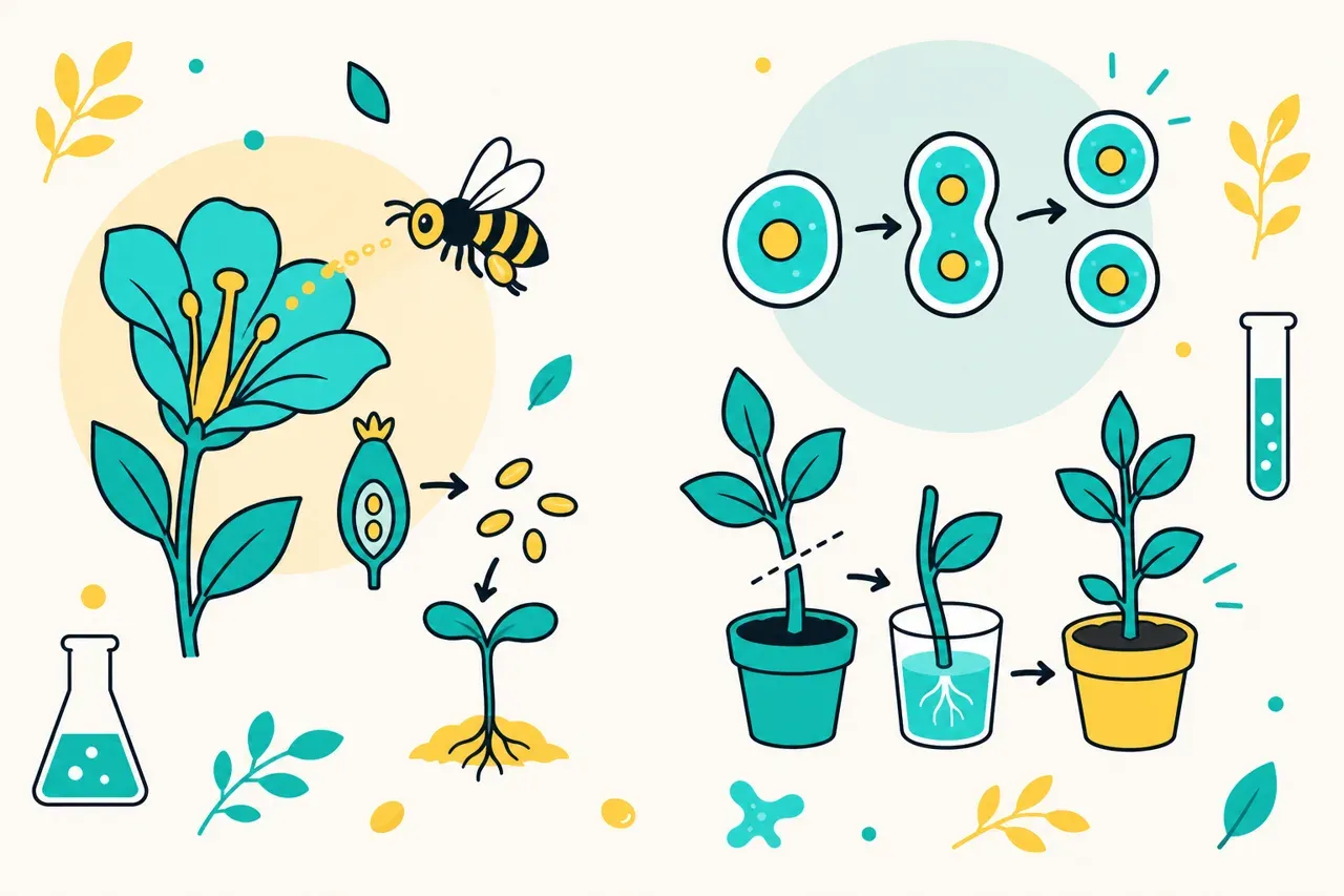 Les modes de reproduction des êtres vivants, illustration Mission 6e