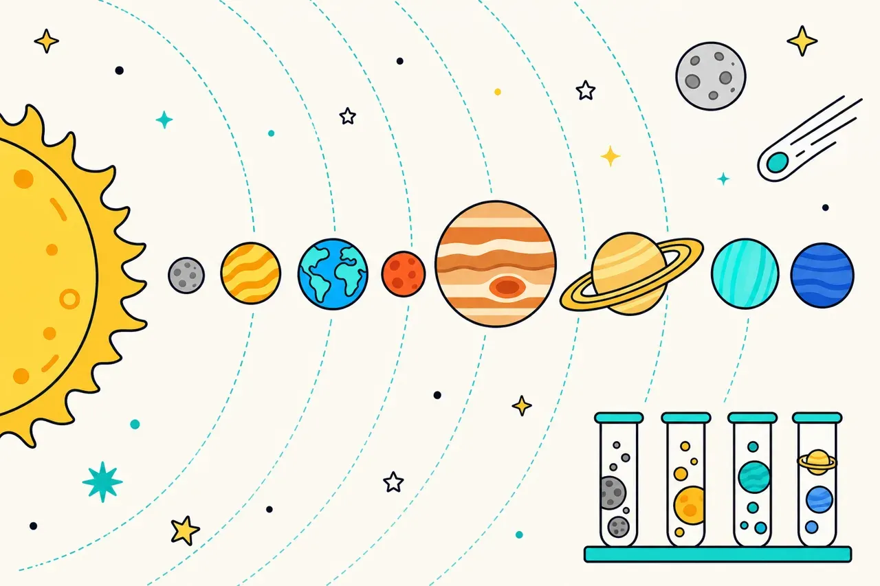 Les planètes du système solaire, illustration Mission 6e