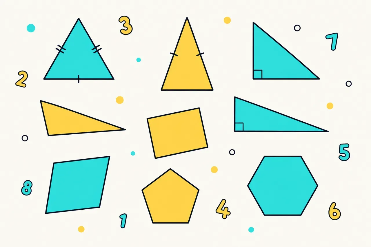 Les polygones et triangles particuliers, illustration Mission 6e
