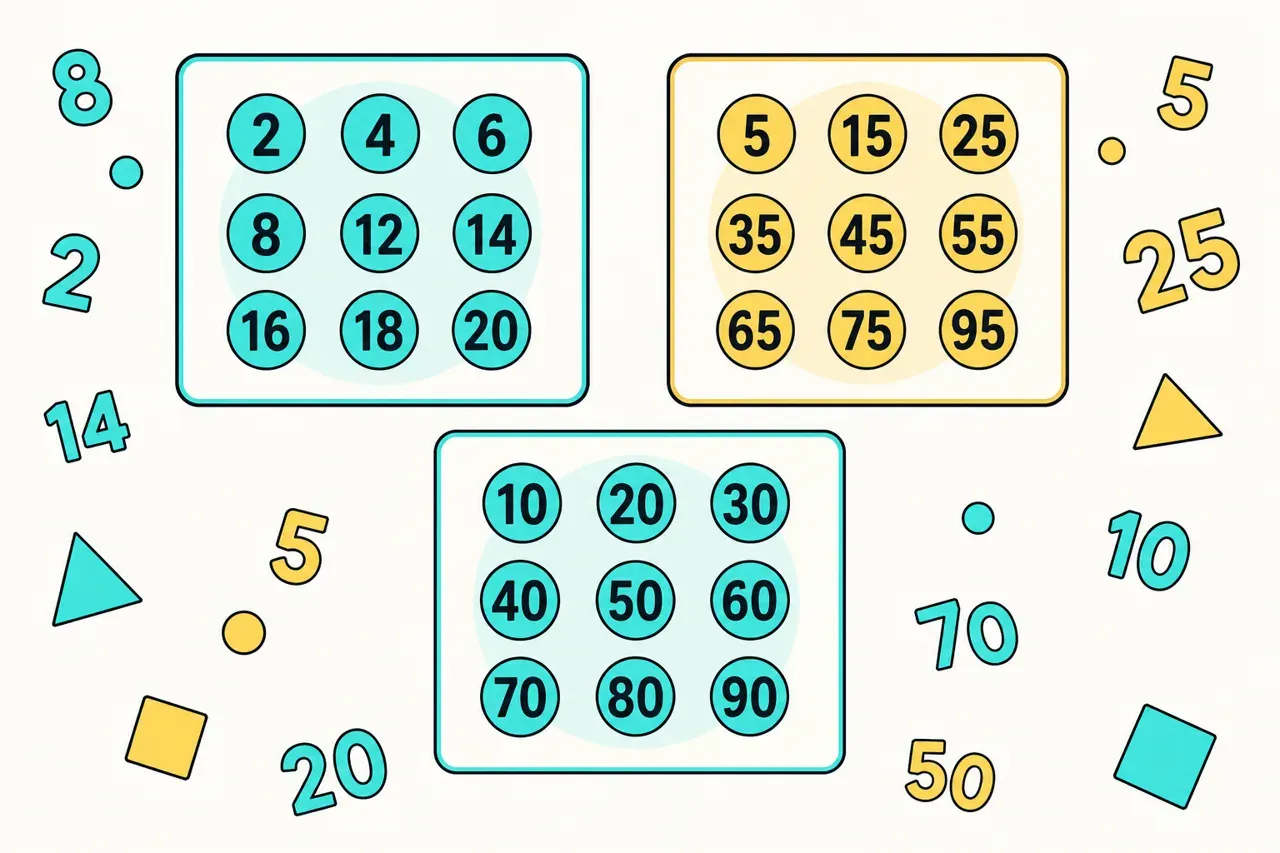 Multiples et critères de divisibilité par 2, 5 et 10, illustration Mission 6e