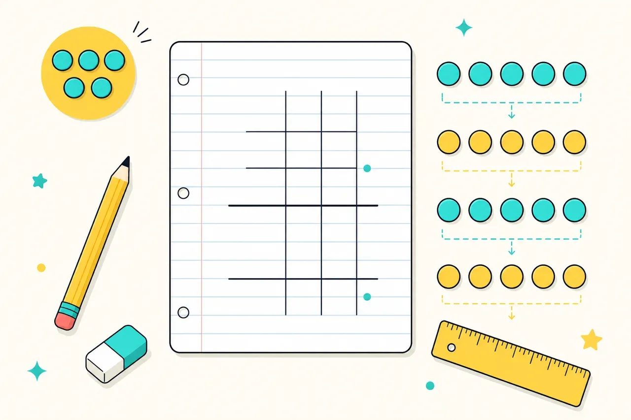 Multiplication posée : décimal × entier — illustration Mission 6e