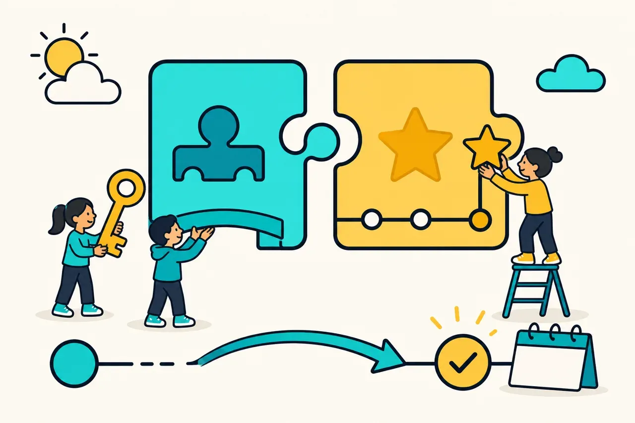 Le passé composé : formation auxiliaire + participe passé — illustration Mission 6e