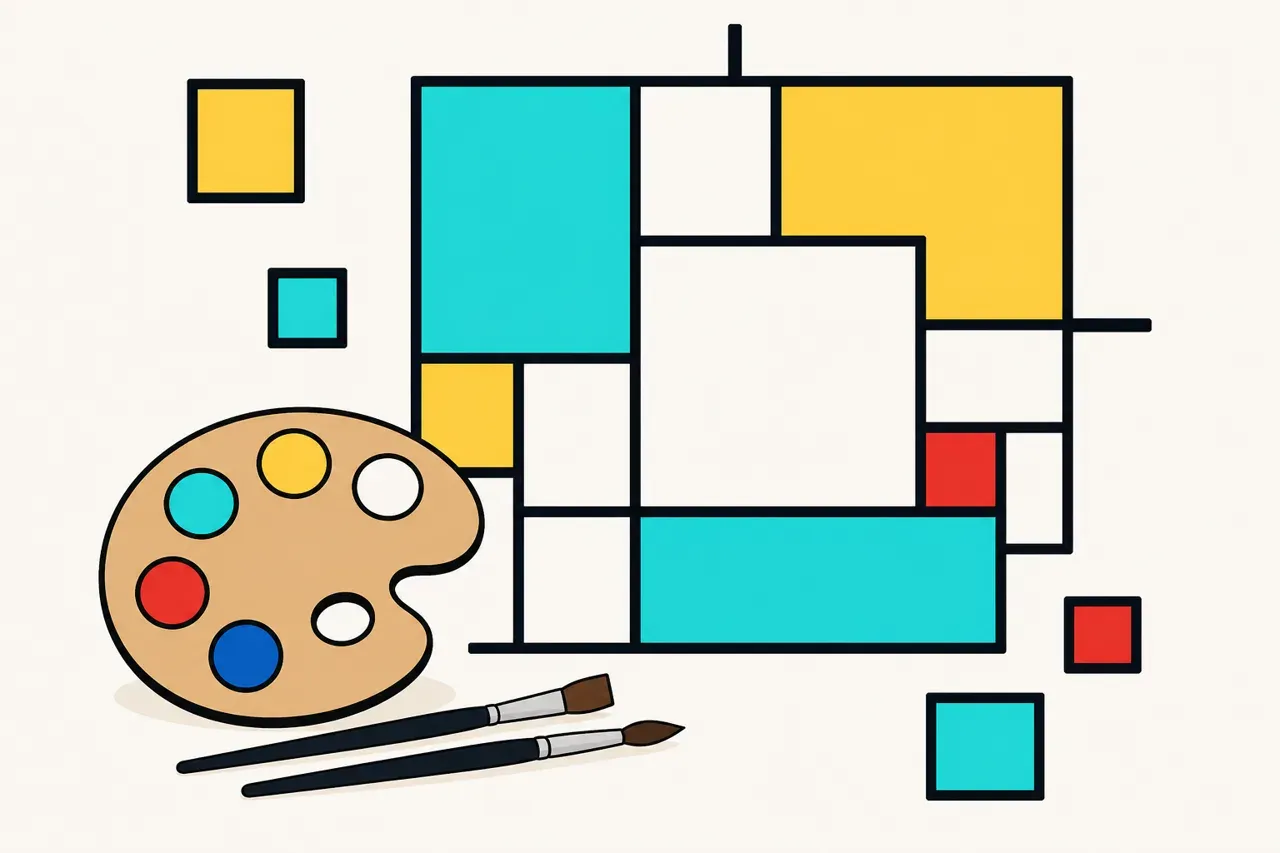 Piet Mondrian et l'art abstrait géométrique, illustration Mission 6e