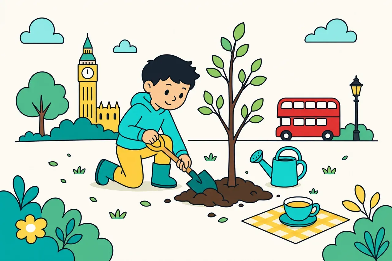 Plante un arbre! Environnement, illustration Mission 6e