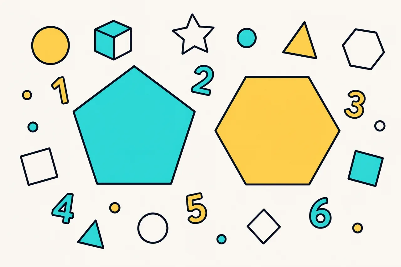 Pentagone et hexagone, illustration Mission 6e