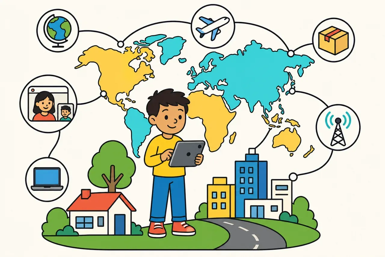 Un habitant connecté au monde — illustration Mission 6e