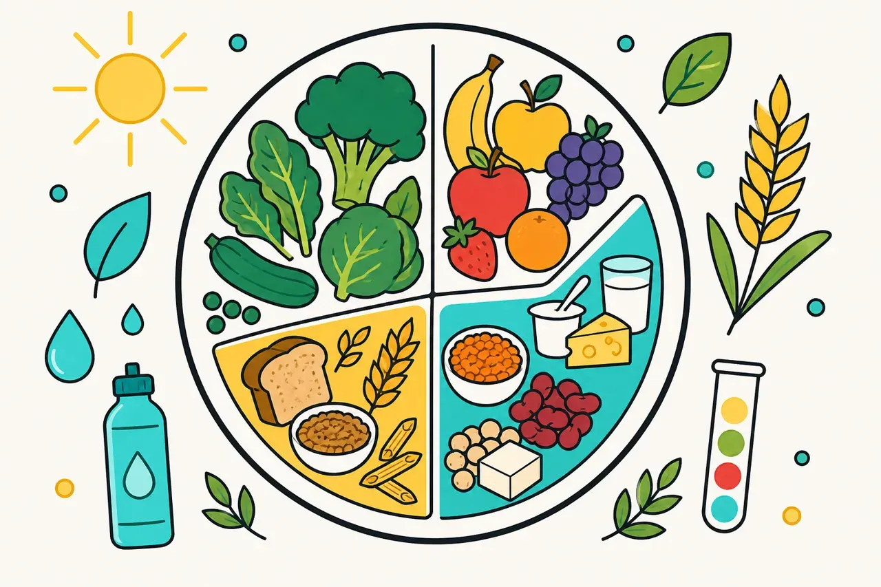 Une alimentation équilibrée, illustration Mission 6e