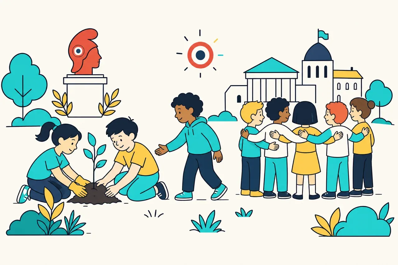 Vivre ensemble et règles communes, illustration Mission 6e